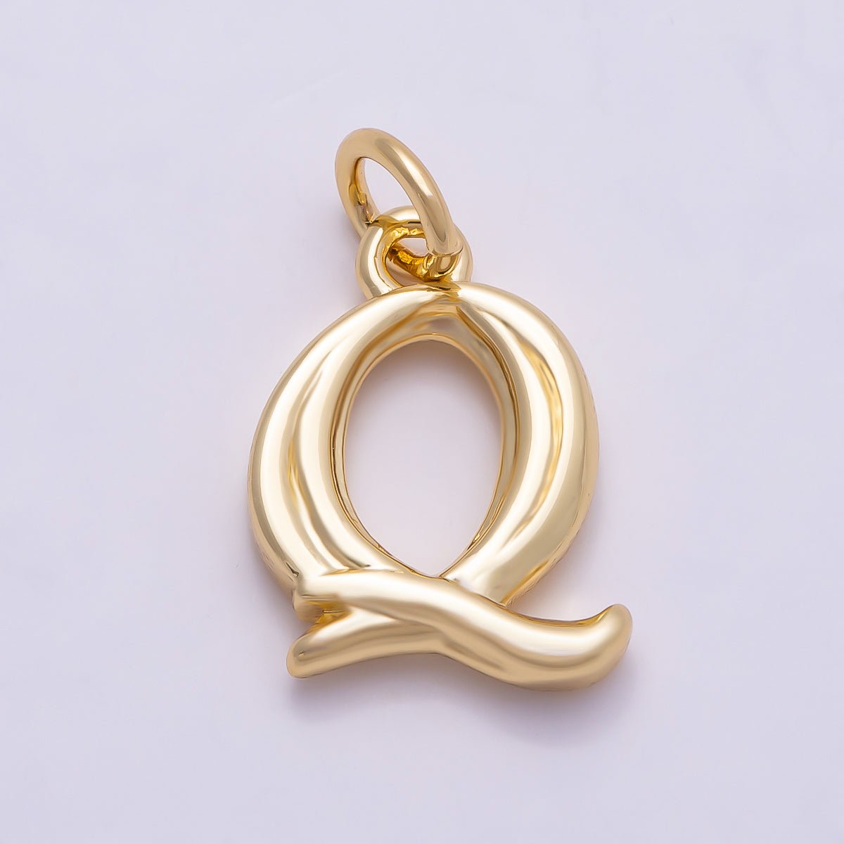 16K Gold Filled 14mm Minimalist Molten Alphabet Initial Letter Charm | Charms-00908 ~ Charms-00933