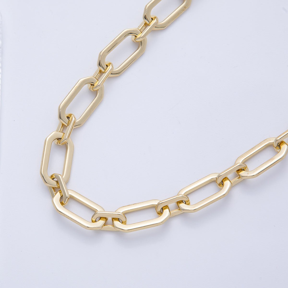 16K Gold Filled 16.7mm x 9mm Minimalist Paperclip Unfinished Chain by Yard | Roll-01848