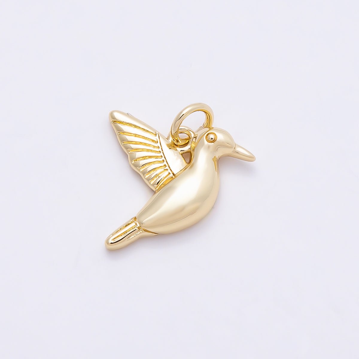 16K Gold Filled 16mm Minimalist Bird Animal 3D Multidimensional Charm | Charms-00865