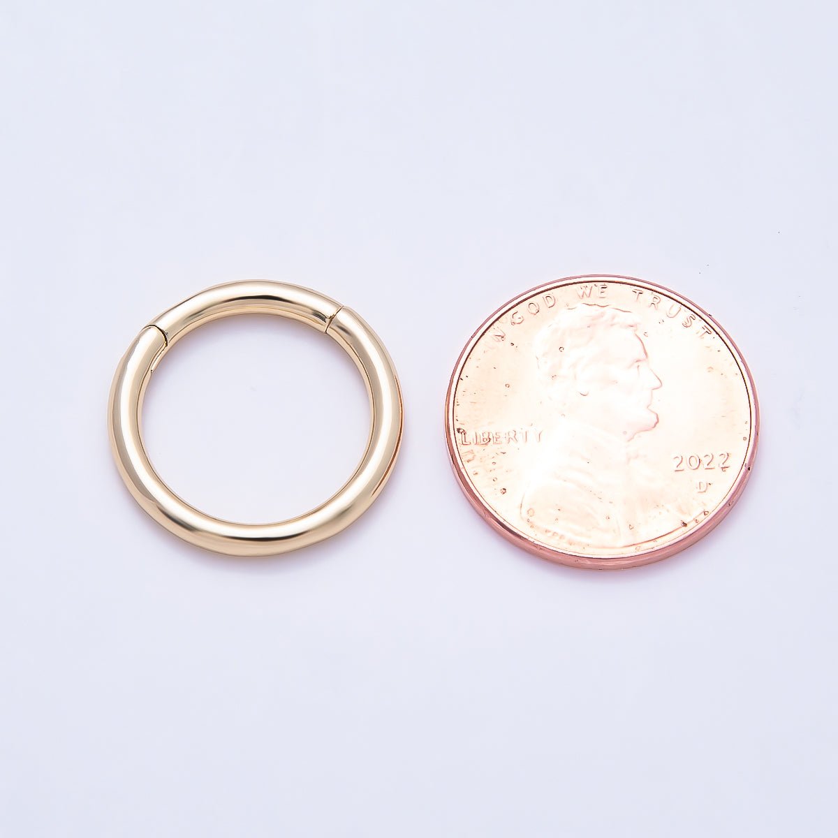 16K Gold Filled 17.7mm Minimalist Circle Round Pull Gate Findings | Findings-00419