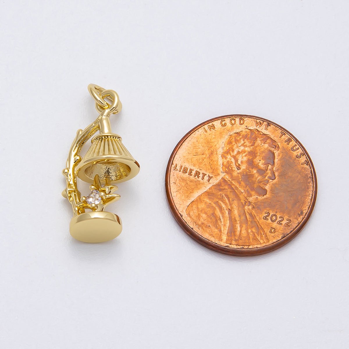 16K Gold Filled 18mm CZ Celestial Star Desk Lamp 3D Multidimensional Charm | Charms-00457