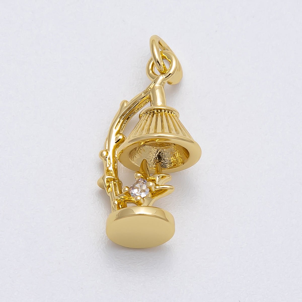 16K Gold Filled 18mm CZ Celestial Star Desk Lamp 3D Multidimensional Charm | Charms-00457