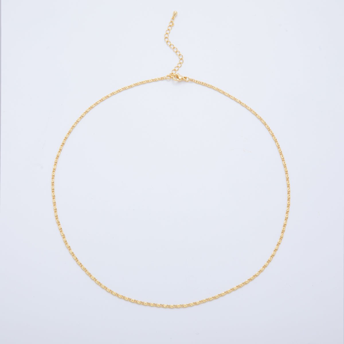 16K Gold Filled 1.8mm Minimalist Scroll Chain 17.5 Inch Necklace | WA-3263