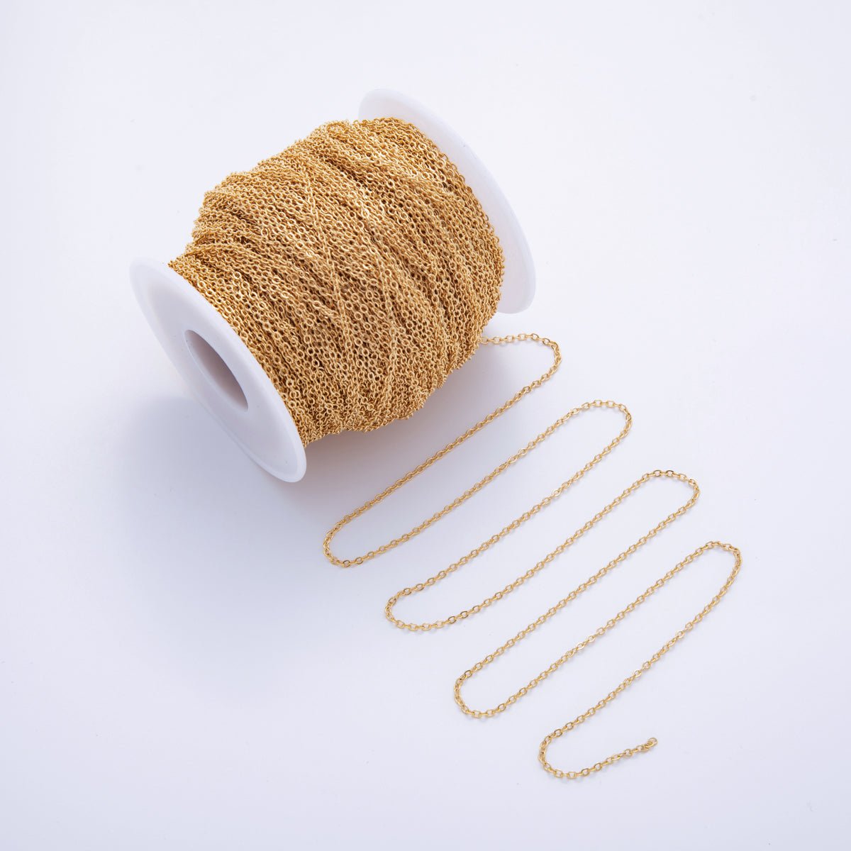 16K Gold Filled 1mm Minimalist Cable Unfinished Chain by Yard | Roll-0023