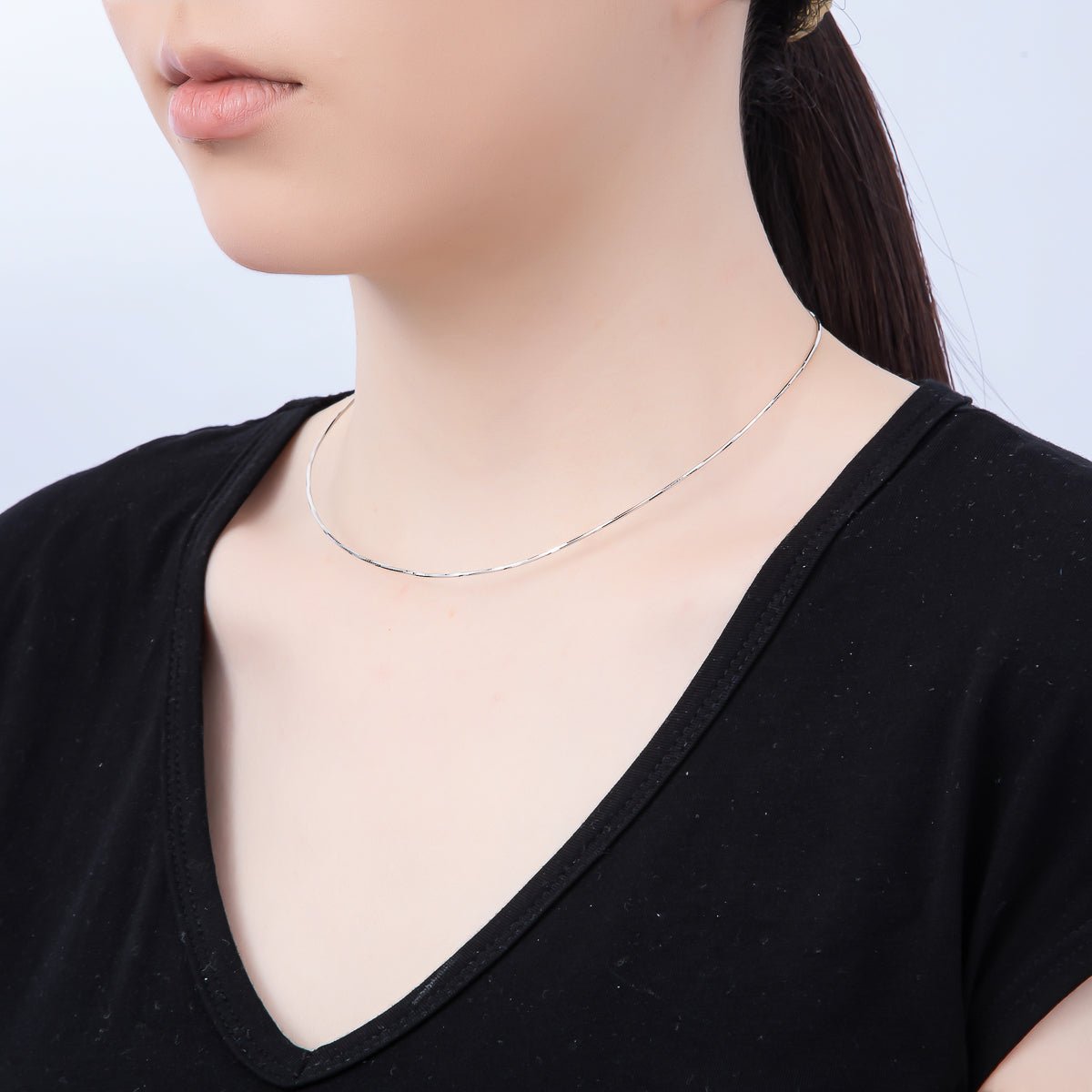 16K Gold Filled 1mm Twist Snake Chain 16 Inch Necklace in Gold & Silver | WA-04474 WA-04475