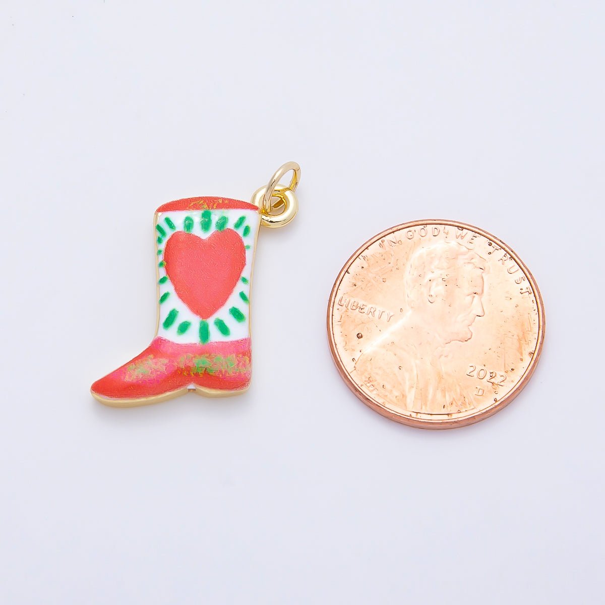 16K Gold Filled 20mm Enamel Boots Shoes Charm | Charms-01236 ~ Charms-01239