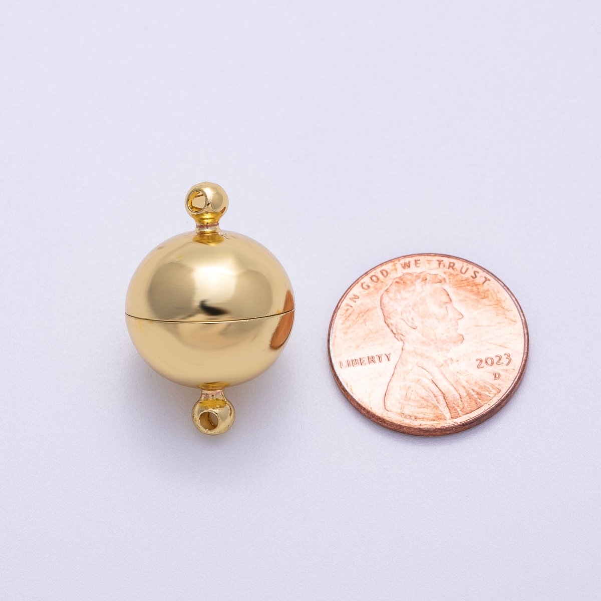 16K Gold Filled 24mm Simple Round Magnetic Closure Finding | Findings-00153