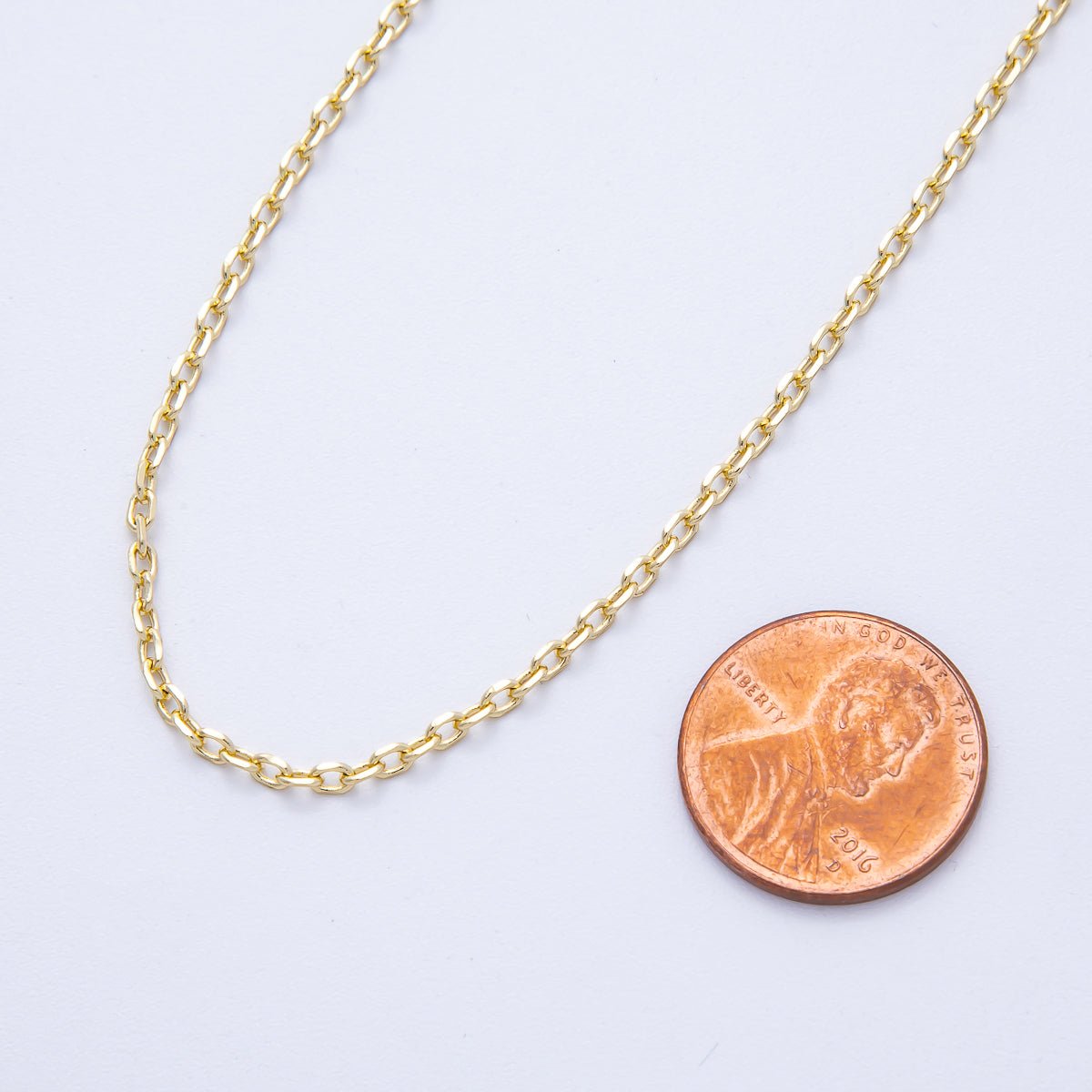 16K Gold Filled 3mm Minimalist Cable Unfinished Chain by Yard | Roll-01845