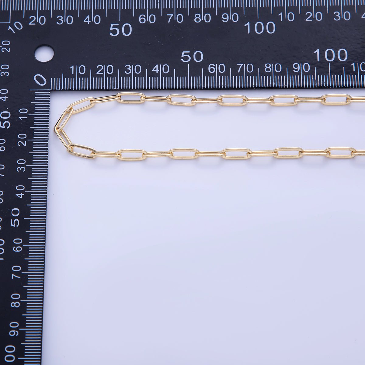 16K Gold Filled 4mm x 11mm Minimalist Paperclip Unfinished Chain by Yard | Roll-01574