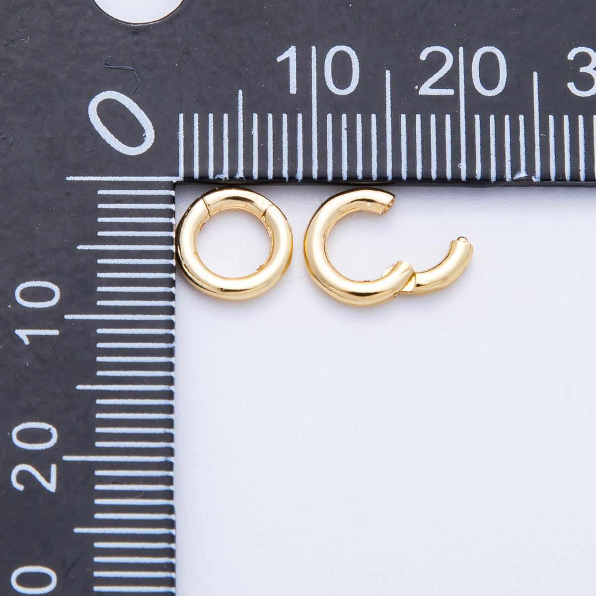 16K Gold Filled 6mm, 8mm Minimalist Pull Round Gate Closure Finding | Findings-00043 Findings-00048