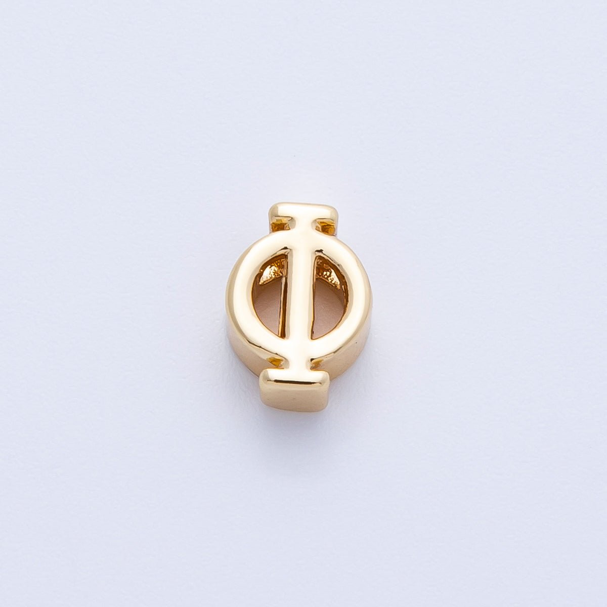 16K Gold Filled 8.5mm Minimalist Greek Initial Alphabet Letter Personalized Bead | AF235 - AF246