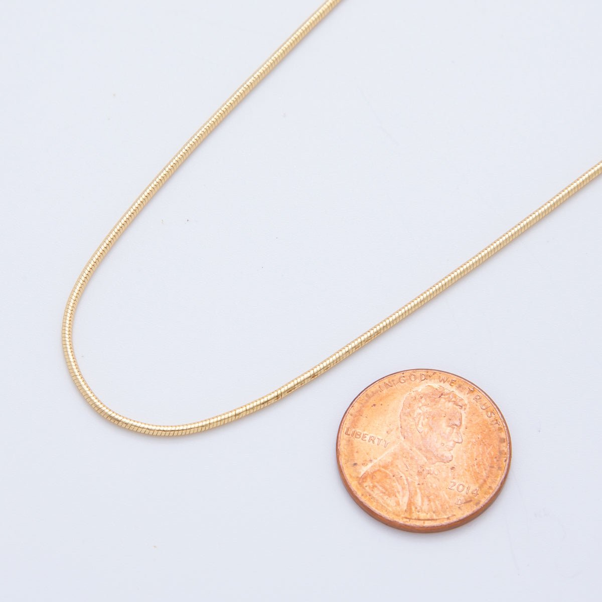 16K Gold Filled Minimalist 1.1mm Snake Cocoon Chain 17.5 Inch Necklace | WA-3262
