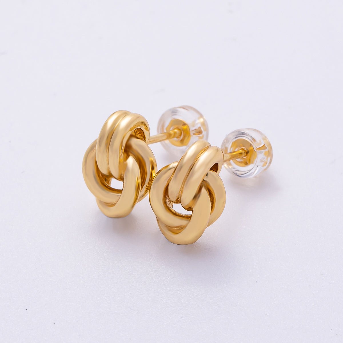 16K Gold Filled Minimalist Geometric Knot Stud Earrings | Earrings-00301