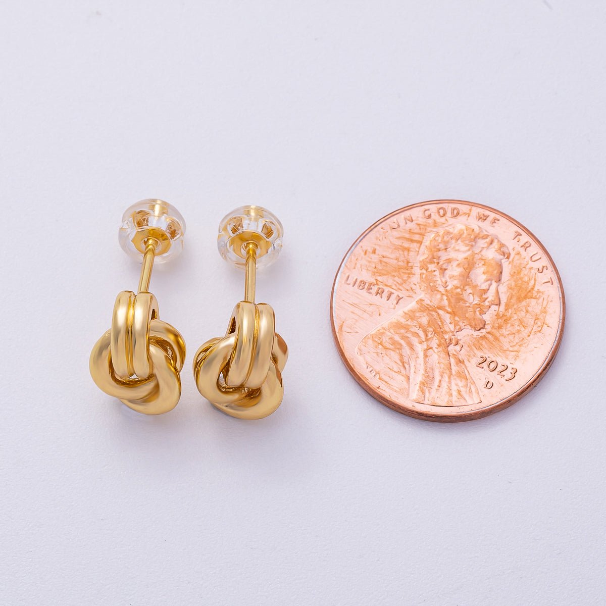 16K Gold Filled Minimalist Geometric Knot Stud Earrings | Earrings-00301