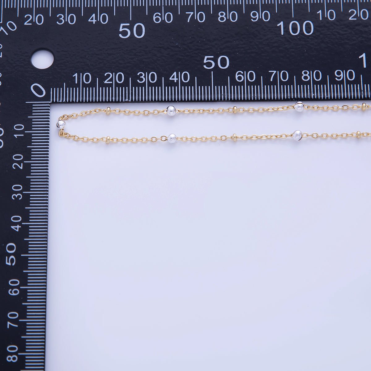 16K Gold Filled 3mm Shell Pearl Satellite Cable Unfinished Chain by Yard | Roll-01579