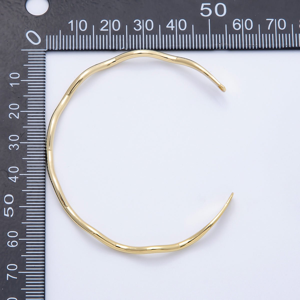 16K Gold Filled 4mm Minimalist Wavy Half Cuff Bracelet Finding for Bangle Supply | WA-04422