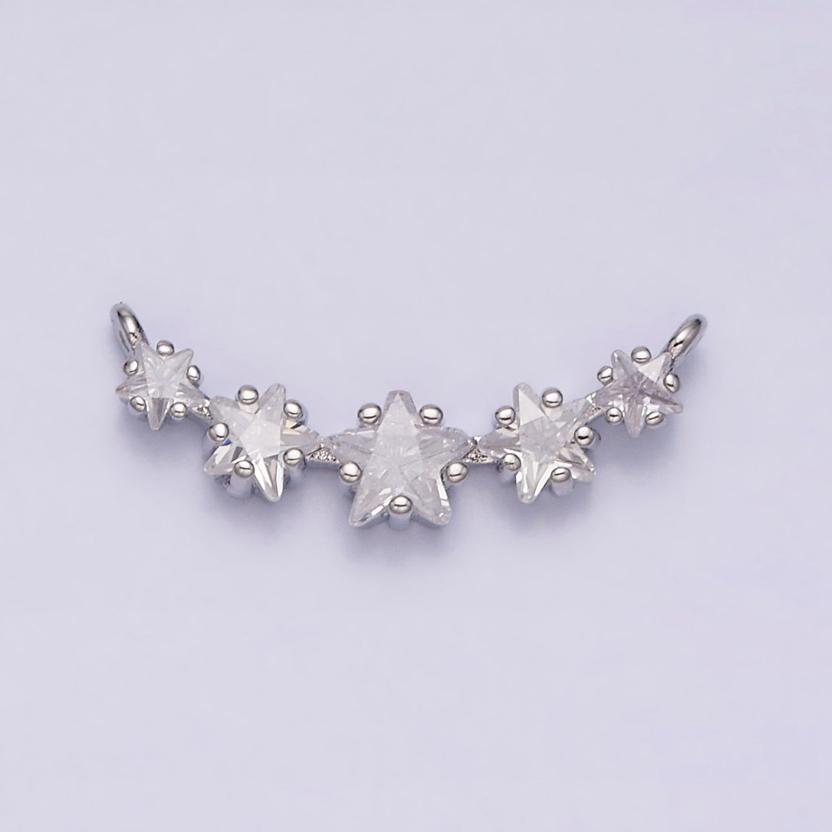 16K Gold Filled Multiple Celestial Star Charm Connector Clear CZ Lined in Gold & Silver | G907-G908