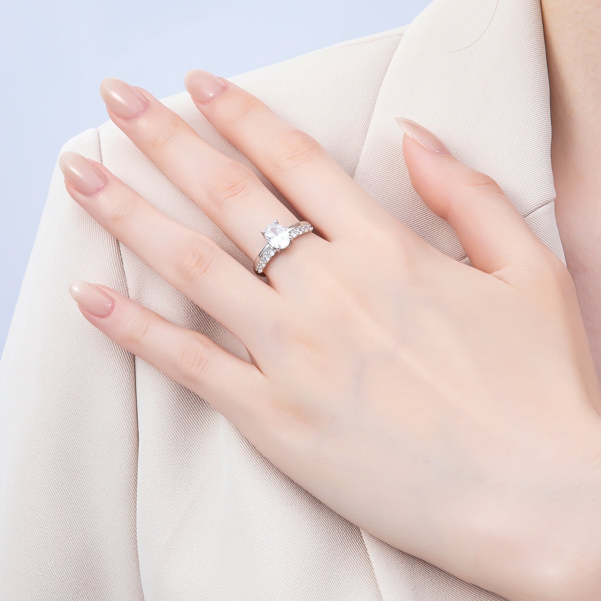 16K Gold Filled Oval Micro Paved CZ Adjustable Ring in Gold & Silver | Rings-00164 Rings-00117
