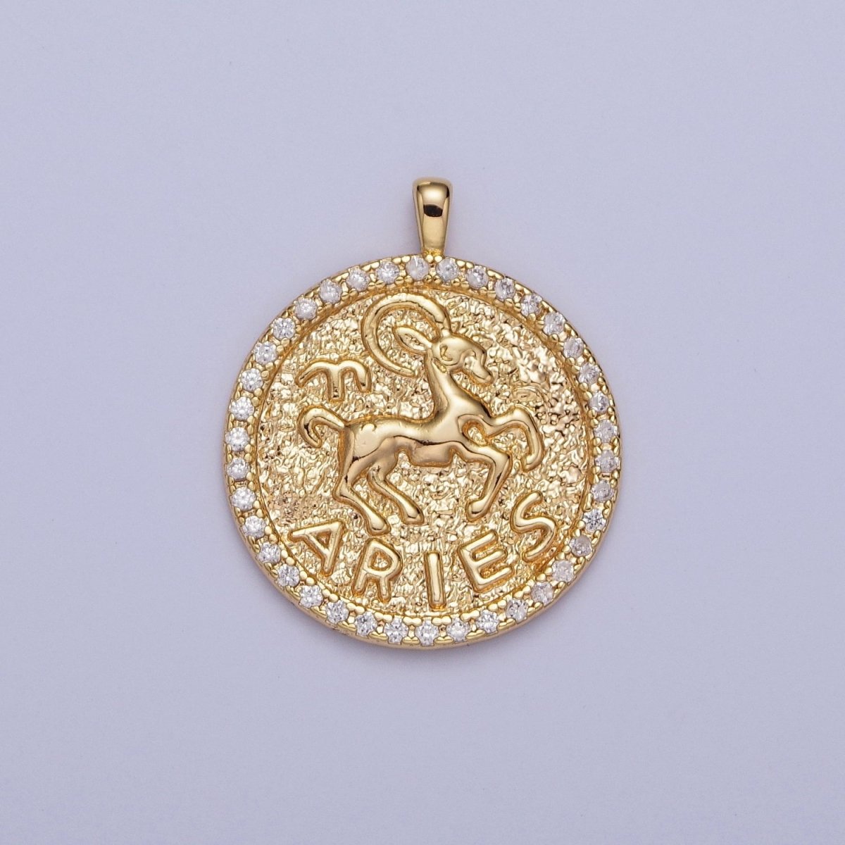 16K Gold Filled Zodiac Sign Astrology Personalized Birthday Micro Paved CZ Charms Pendants Medallion A-A1695-A-A1700