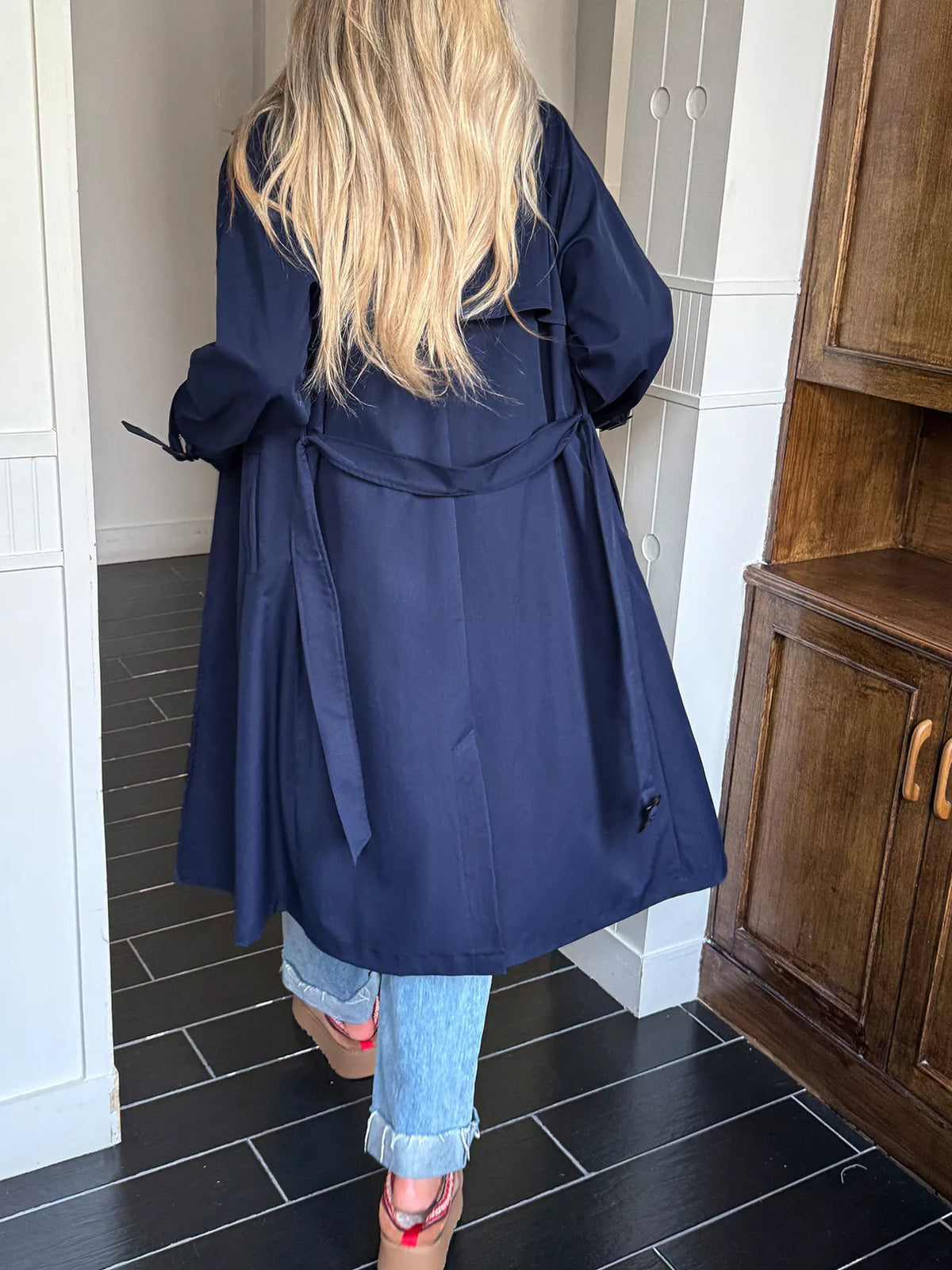 Double-Breasted Belted Trench Coat