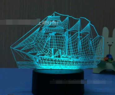 LED 3D Owl Touch Table Lamp Colorful