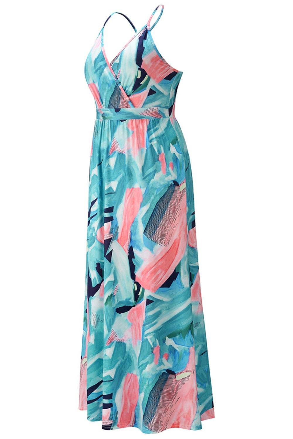 Crisscross Printed Surplice Cami Dress For Women