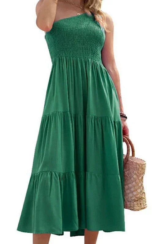 Solid One-Shoulder Dress