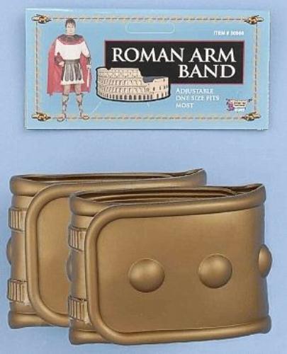 Gold Plastic Adjustable Roman Armbands Costume Accessory