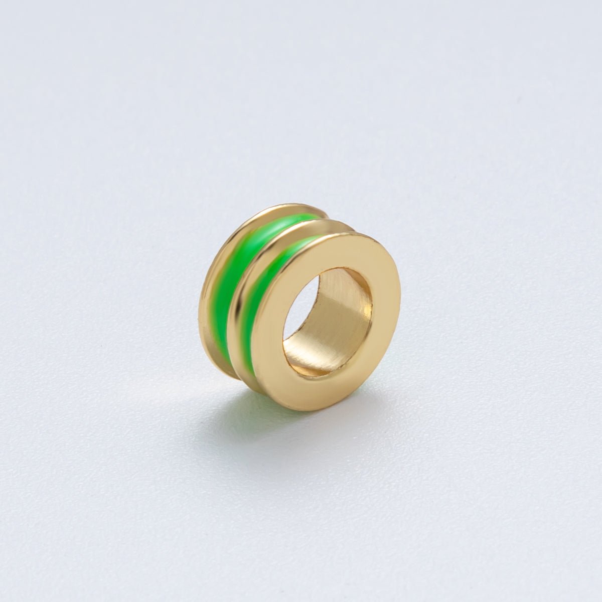 18K Gold Filled 10mm Double Enamel Rondelle Bead | Beads-00009-Beads-00014