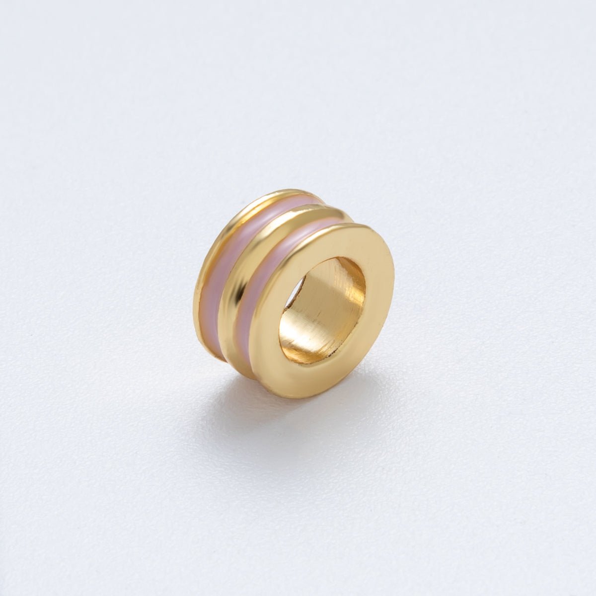 18K Gold Filled 10mm Double Enamel Rondelle Bead | Beads-00009-Beads-00014