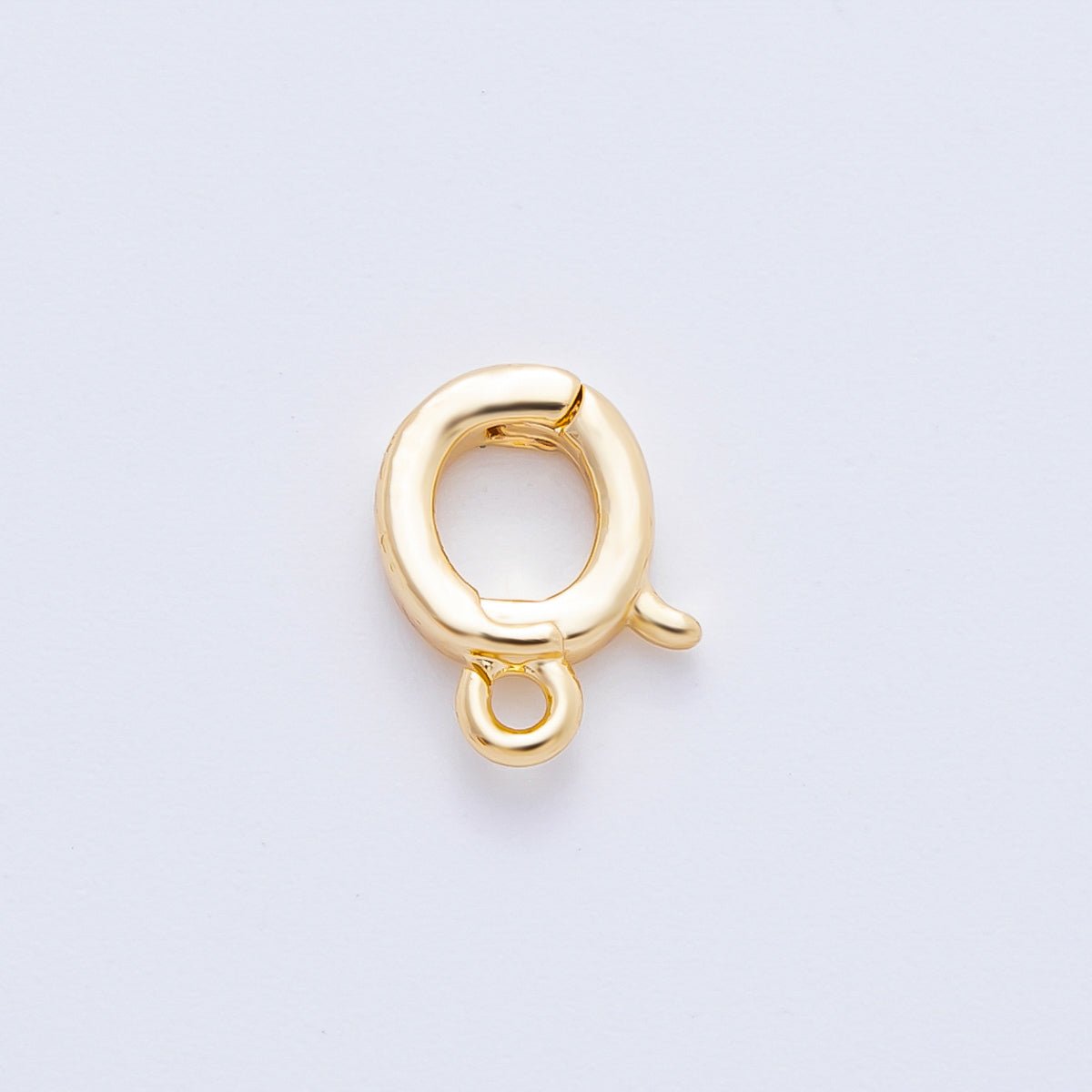 18K Gold Filled 10mm Minimalist Pull Spring Ring Clasp Closure Finding | Findings-00041