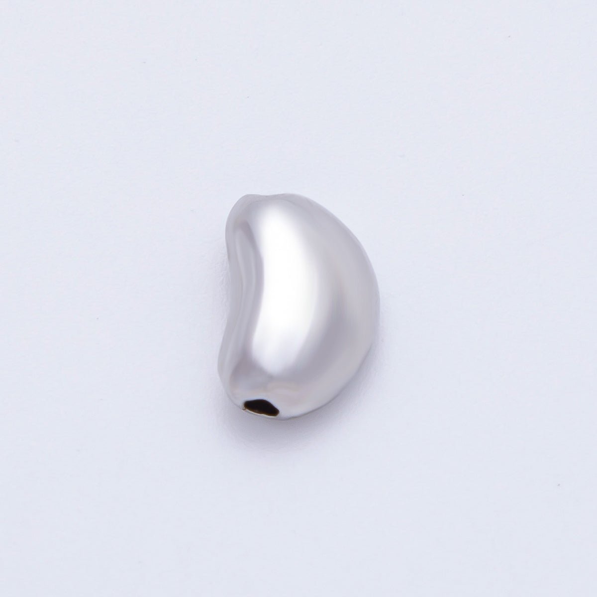 18K Gold Filled 11.5mm Puffed Bean Pebble Spacer Bead in Gold & Silver | AF1091