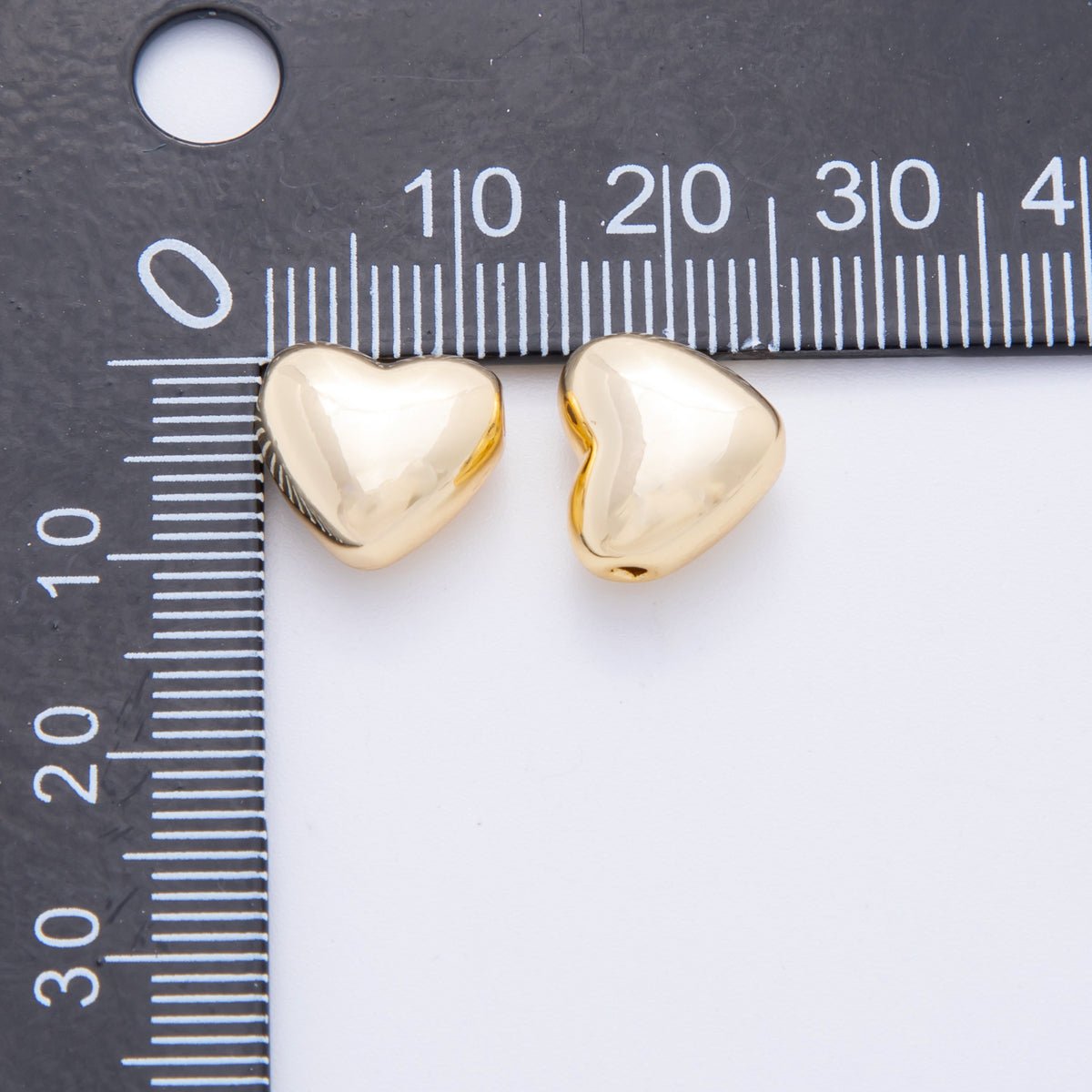 18K Gold Filled 11mm Minimalist Puffy Heart Bead Spacer | AF-A1059