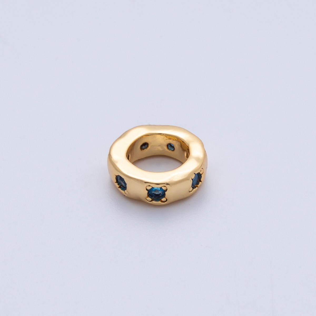 18K Gold Filled 11mm Personalized Birthstone CZ Rondelle Spacer Bead | Beads-00125 ~ Beads-00136