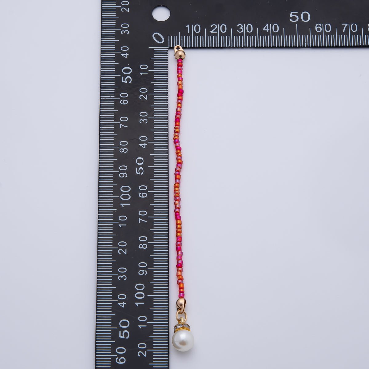 18K Gold Filled 123mm Shell Pearl Pink Red Gemstone Crimp Drop Finding | Z1396