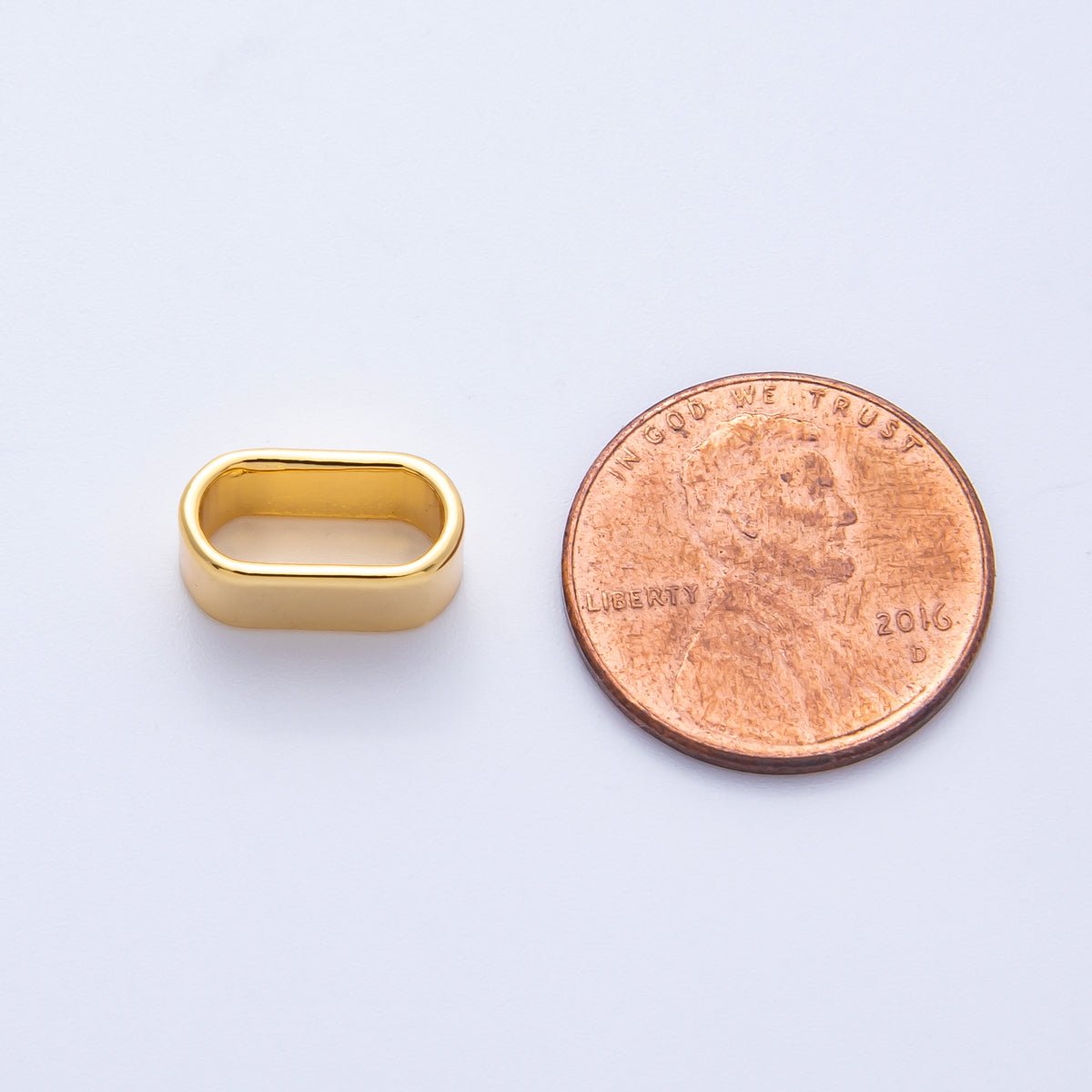 18K Gold Filled 12.5mm Minimalist Wide Slide Bead Finding | Z1672