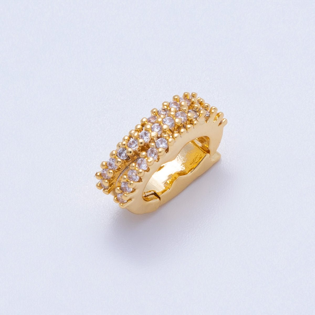 18K Gold Filled 12mm Micro Paved CZ Snap Latch Bail Holder Enhancer | Findings-00118