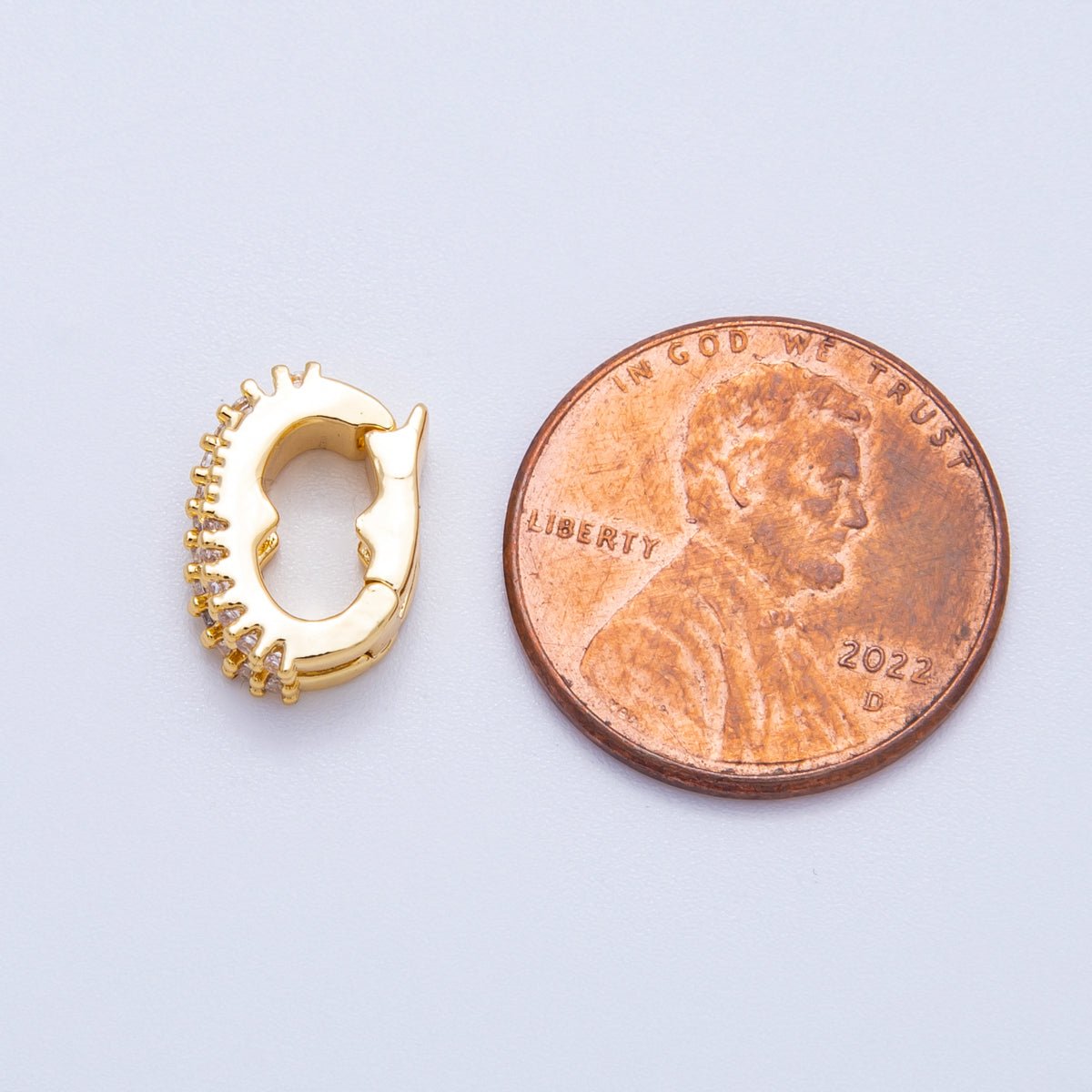 18K Gold Filled 12mm Micro Paved CZ Snap Latch Bail Holder Enhancer | Findings-00118