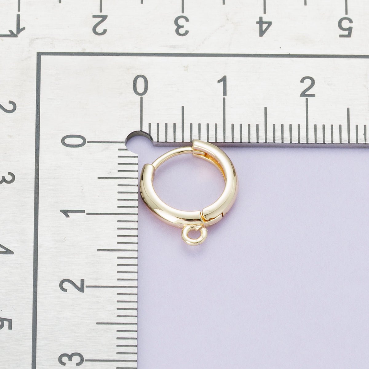 18K Gold Filled 12mm Open Loop Drop Huggie Earrings in Gold & Silver | Findings-00088 Findings-00089