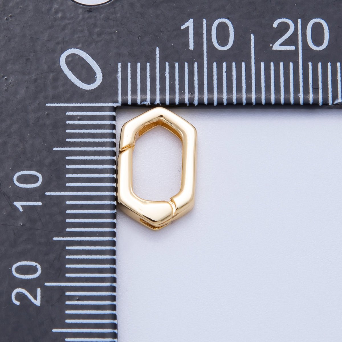18K Gold Filled 13mm Hexagonal Minimalist Push Gate Enhancer | Findings-00122