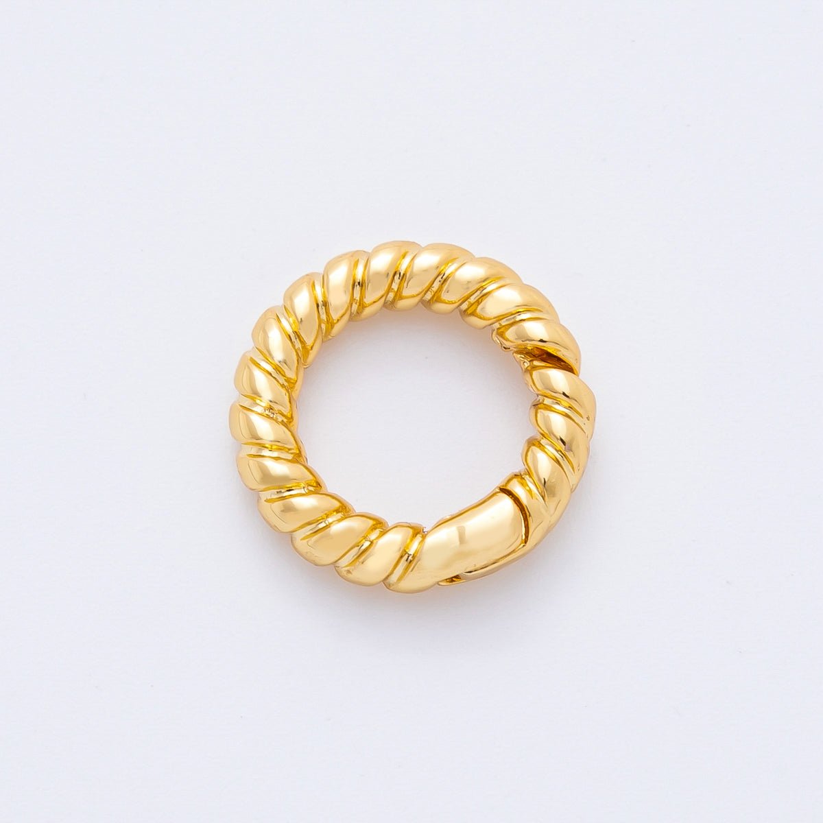 18K Gold Filled 14.5mm Mini Twisted Rope Push Gate Clasp Charm Finding | Z1374