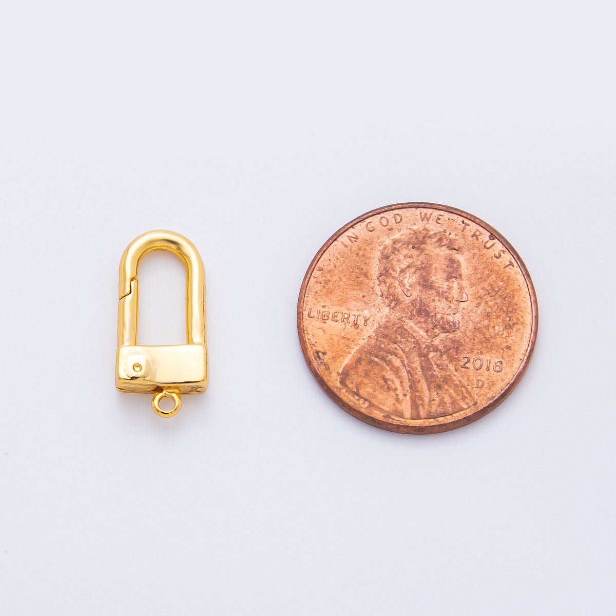 18K Gold Filled 15.5mm Dainty Padlock Push Gate Clasp Finding | Z-A1359