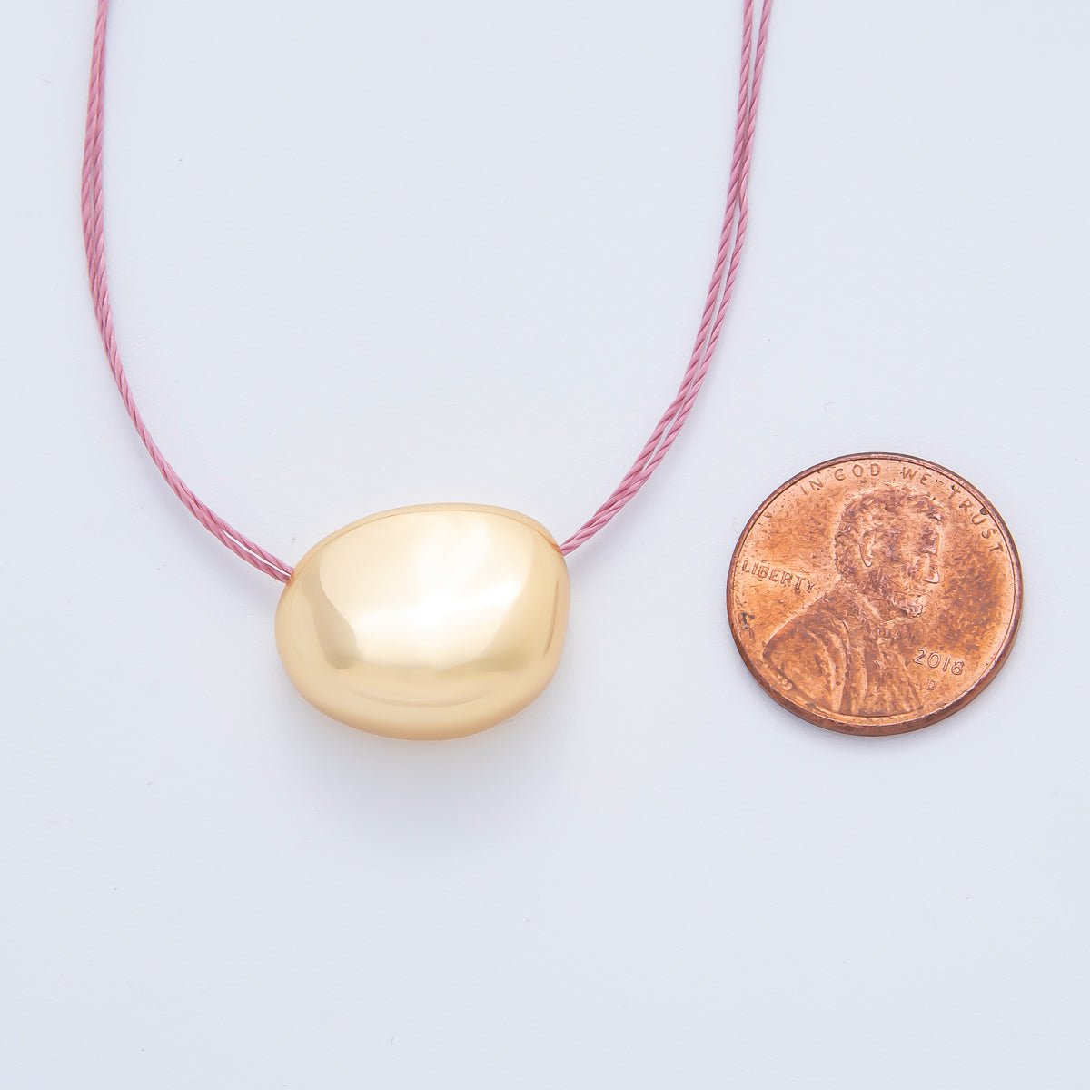18K Gold Filled 15.5mm Oval Molten Minimalist Bead | AF1047