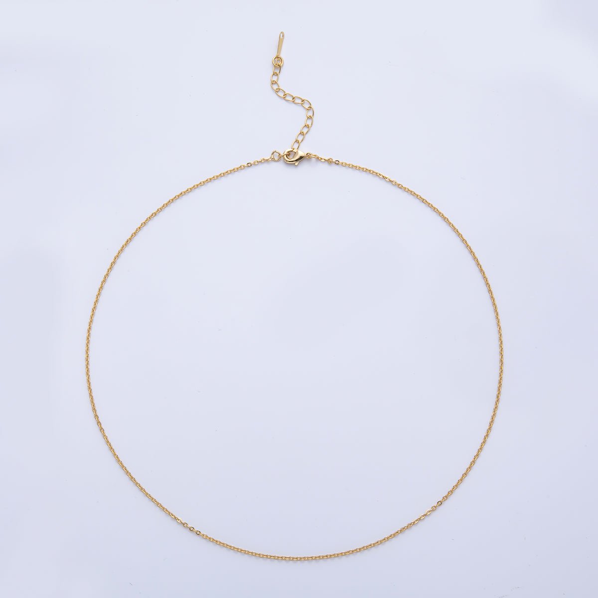 18K Gold Filled 1.5mm Minimalist Cable Chain 17 Inch Necklace | WA-3990