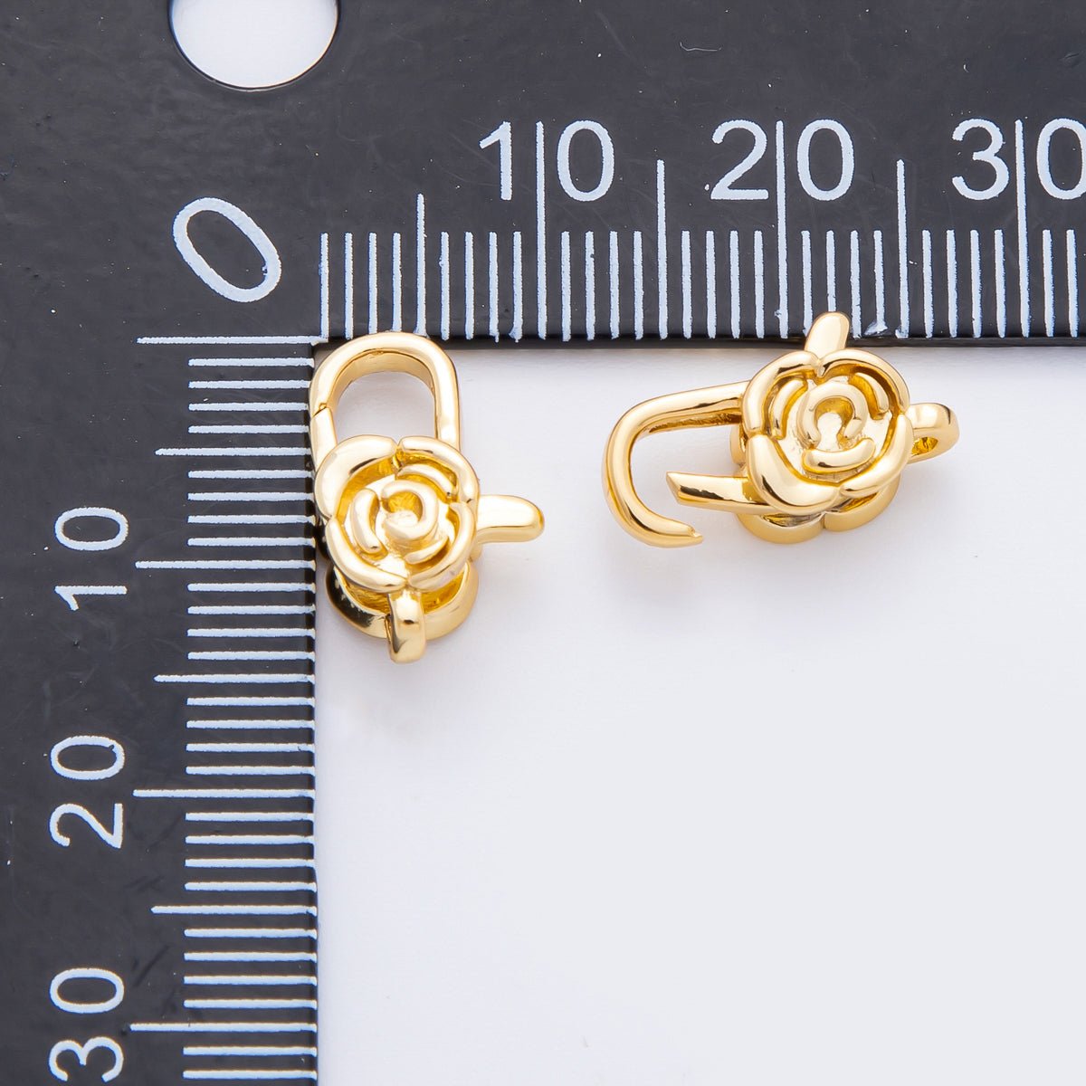 18K Gold Filled 15mm Rose Flower Oblong Lobster Clasp Closure Finding | Z1384