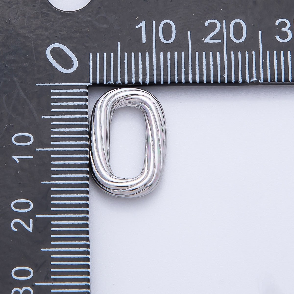 18K Gold Filled 16.5mm Ribbed Lined Oblong Rectangular Link Findings in Gold & Silver | Z1412