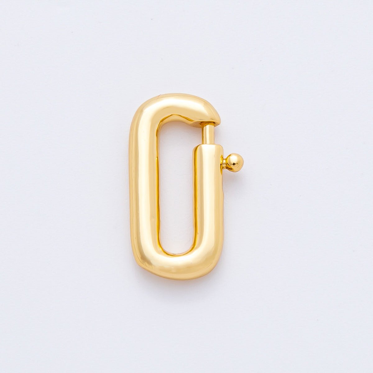 18K Gold Filled 16mm Dainty Oval Spring Clasp Charm Finding | Z1428