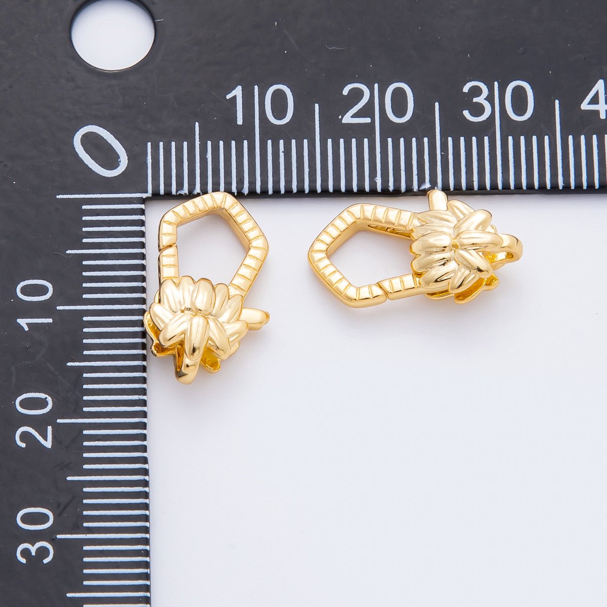 18K Gold Filled 16mm Ribbed Geometric Lobster Claw Clasps Finding in Gold & Silver | Z1425 Z1611