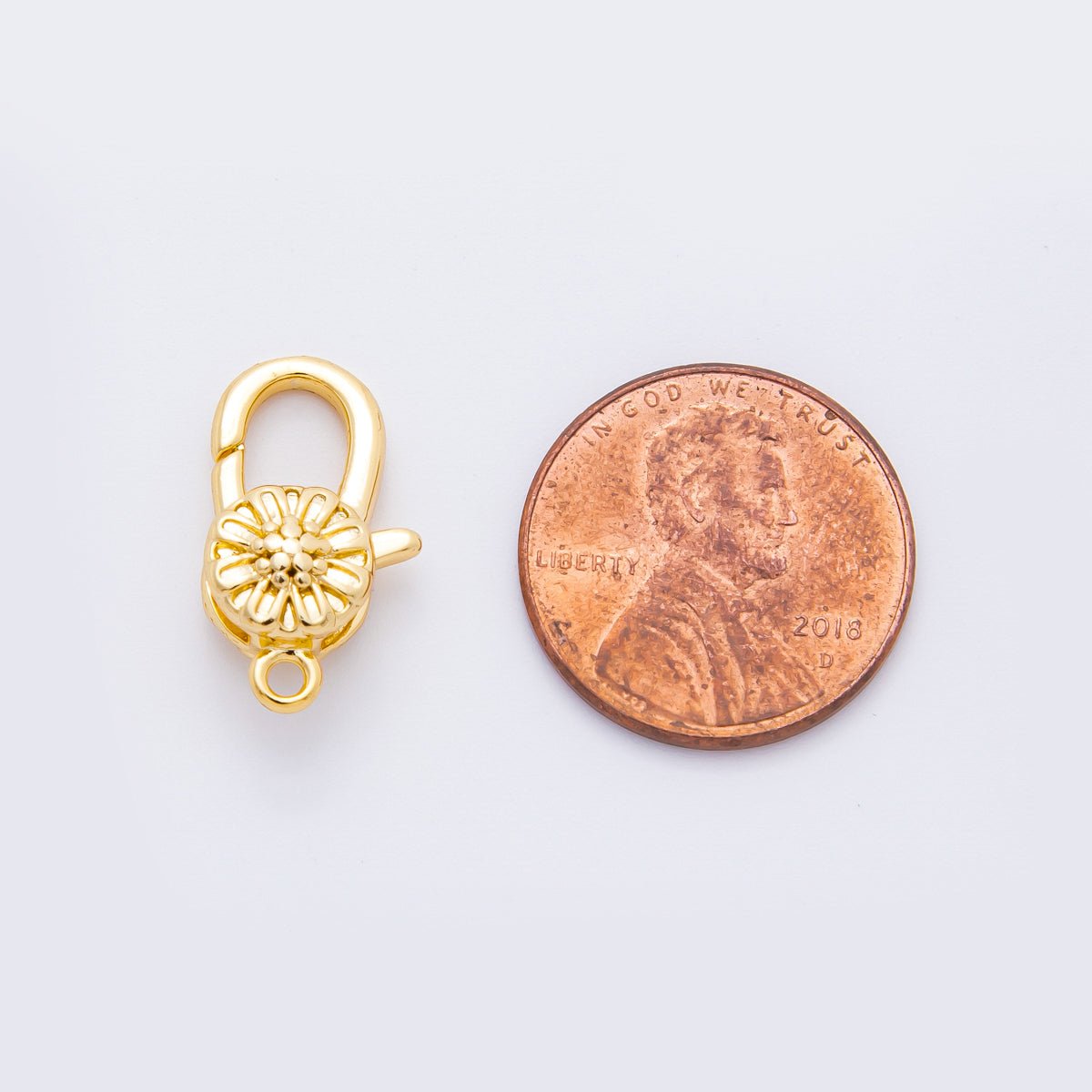 18K Gold Filled 18.5mm Sunflower Floral Lobster Clasp Finding | Z-A1357