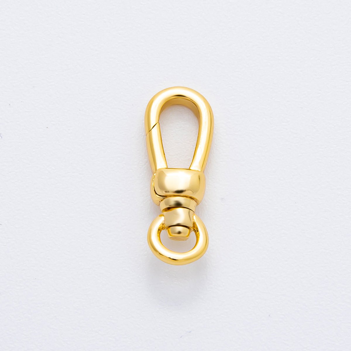 18K Gold Filled 18mm Mini Minimalist Swivel Oval Push Gate Clasp Charm Finding | Z1371
